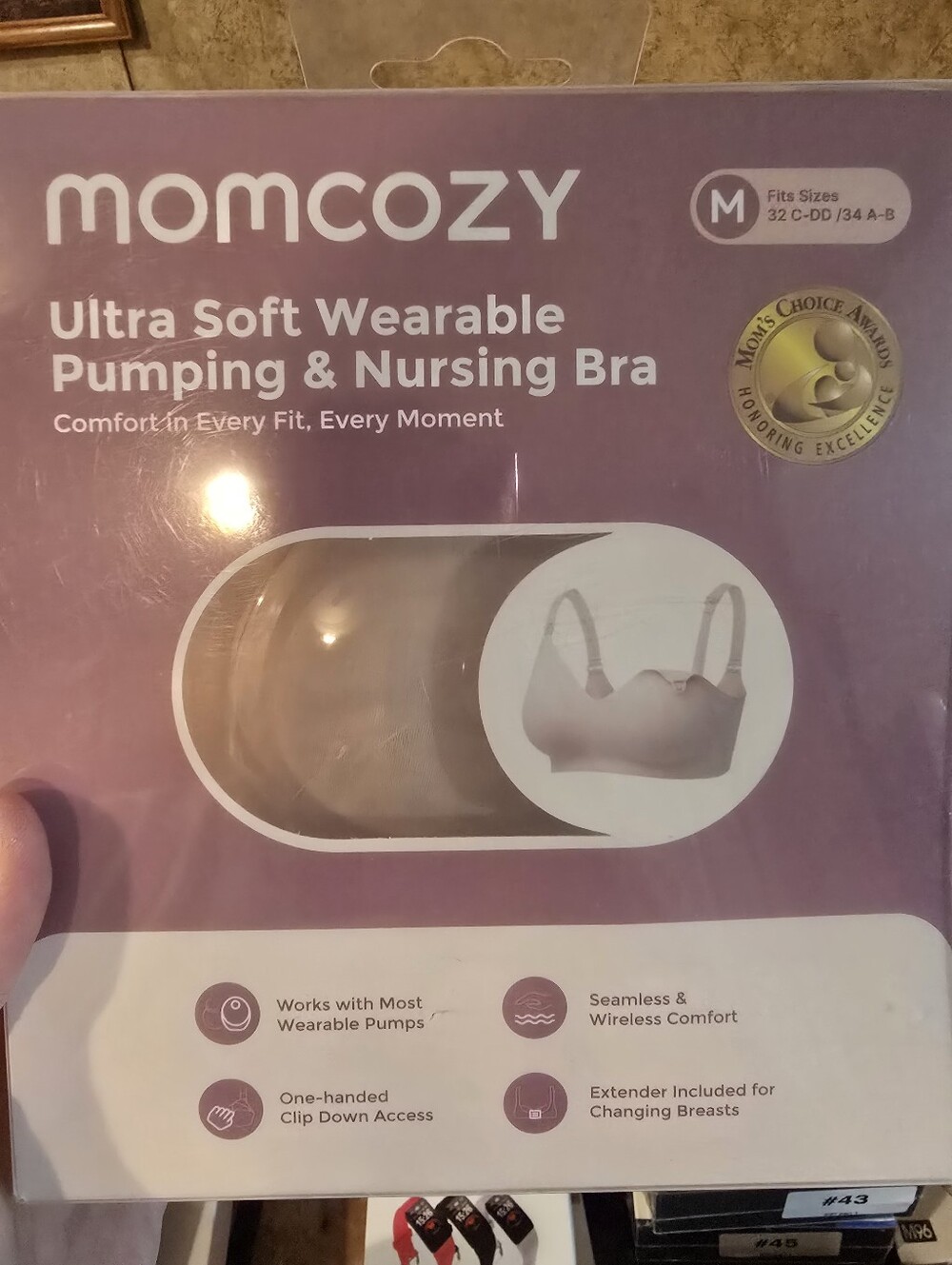 Momcozy Ultra Soft Wearable Pumping & Nursing Bra - Mauve